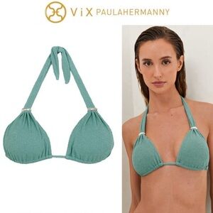 ViX Paula Hermanny Firenze Bia Tube Top Green Seaglass Bikini Top Sz S 108$